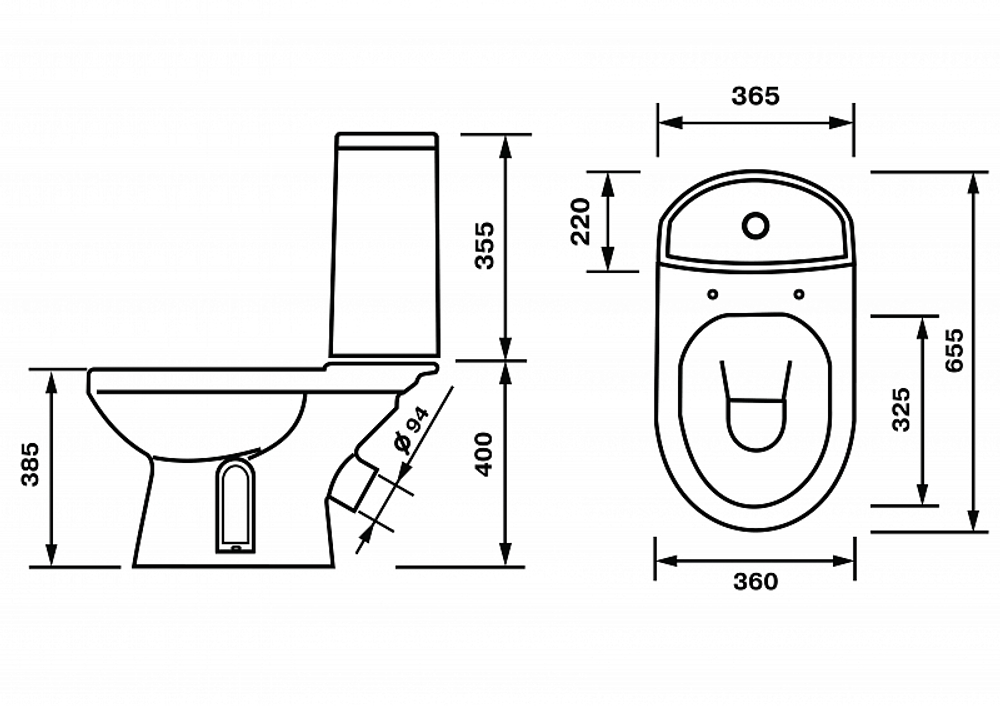 Унитаз-компакт  ЛЮКС "Лорена" (кос., н/п, дюро, 2кн.арм Уклад) (Ст.Оскол)