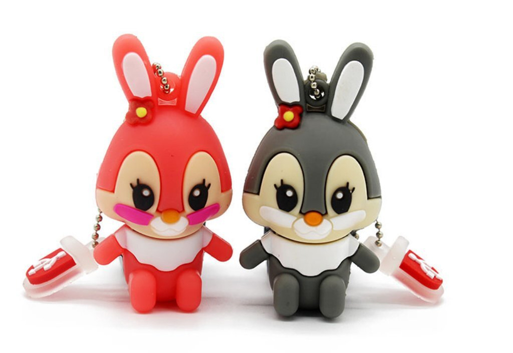 USB Флешка подарочная, 8GB, Серый заяц