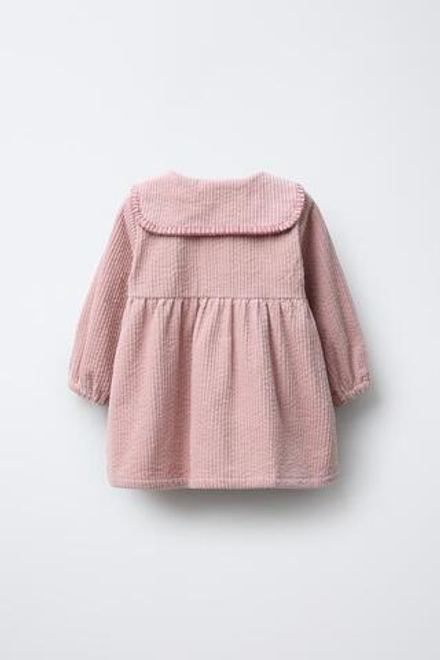 ZARA ПЛАТЬЕ ИЗ ПЛОТНОГО ВЕЛЬВЕТА, РОЗОВЫЙ