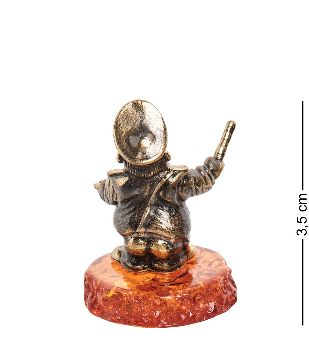 Народные промыслы AM- 244 Фигурка «Гаишник» (латунь, янтарь)