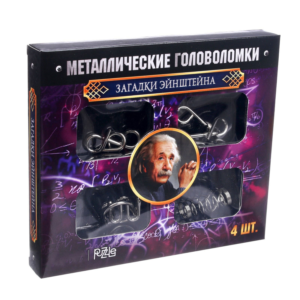 Набор головоломок 4шт «Загадки Эйнштейна», металл