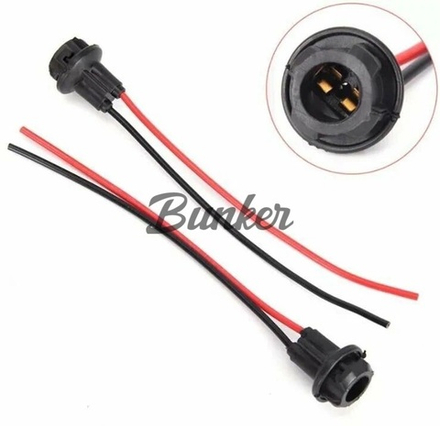 Патрон под лампу W5W T10 с проводами резина Nord YADA