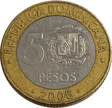 5 песо 2005 Доминикана