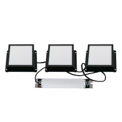 ULP-1010-20W-4000K IP54 GRILYATO OPAL BLACK KIT03 Светильники светодиодные потолочные встраиваемые. комплект из 3 штук. Белый свет 4000K. 2100Лм. Для ячеек 100x100мм. Корпус черный. В комплекте с и-п. ТМ Uniel