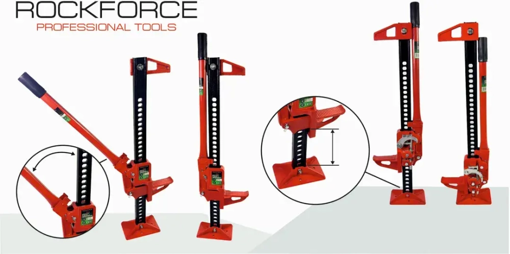 Домкрат реечный 3т 33''(высота подхвата - 155мм, высота подъема - 700мм) RockForce##Rock FORCE RF-TRA8335
