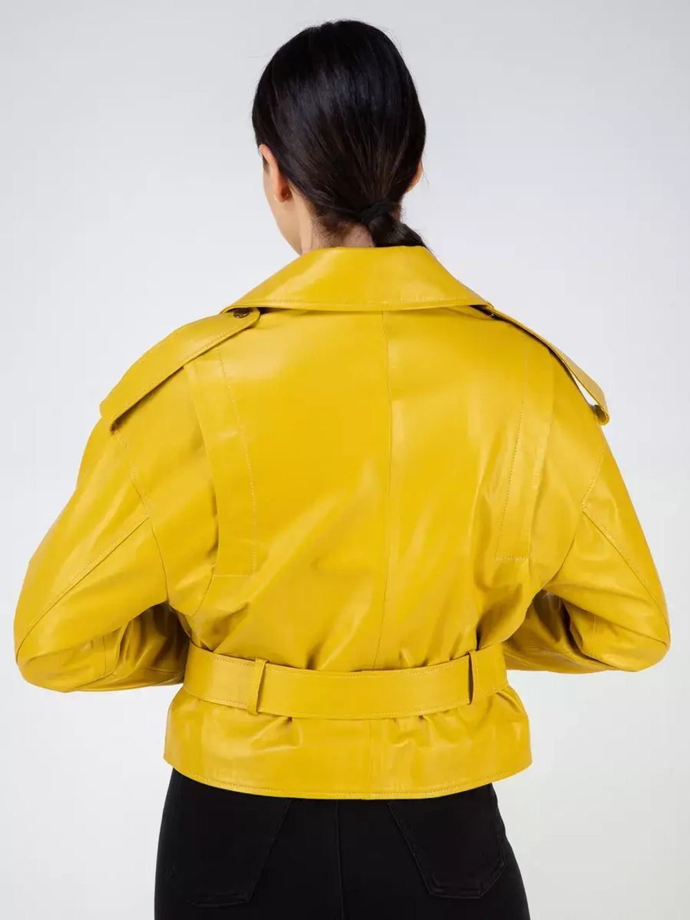 Кожаная куртка демисезонная косуха оверсайз