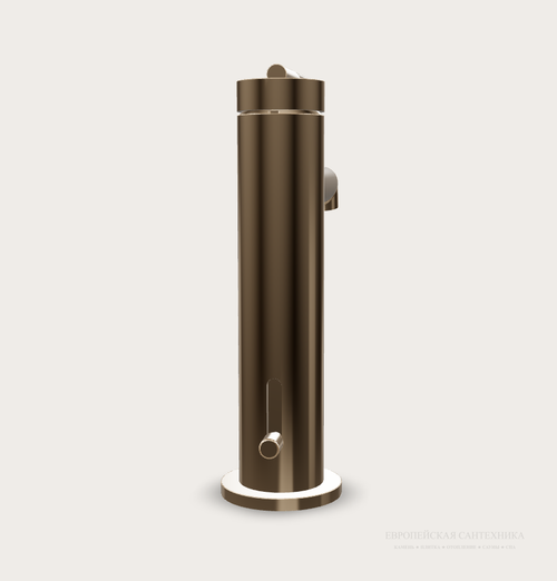 Смеситель для раковины Gessi Ingranaggio, однорычажный, с донным клапаном, цвет Warm Bronze PVD
