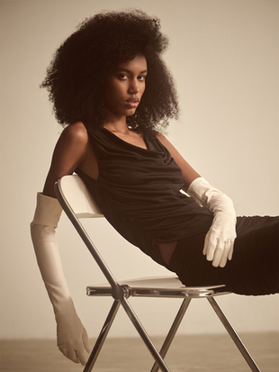 Топ из трикотажа с драпировкой