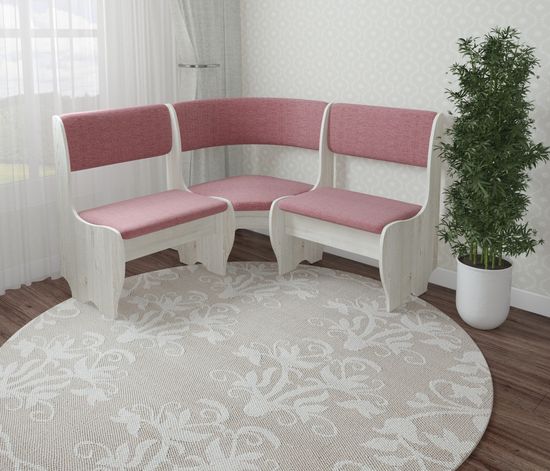 Скамья угловая мягкая compatto "Оливьер" (Сосна винтерберг/Рогожка Savana Plus Dimrose (AT)) -G