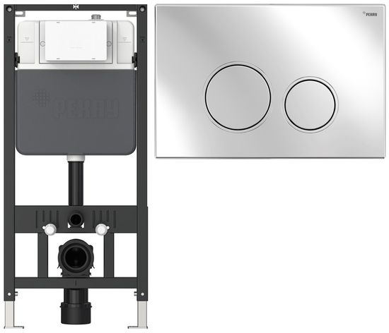 Комплект инсталляции Рехау NOVAFLOW с панелью смыва NOVA ORB 001 круглой, хром, глянцевый