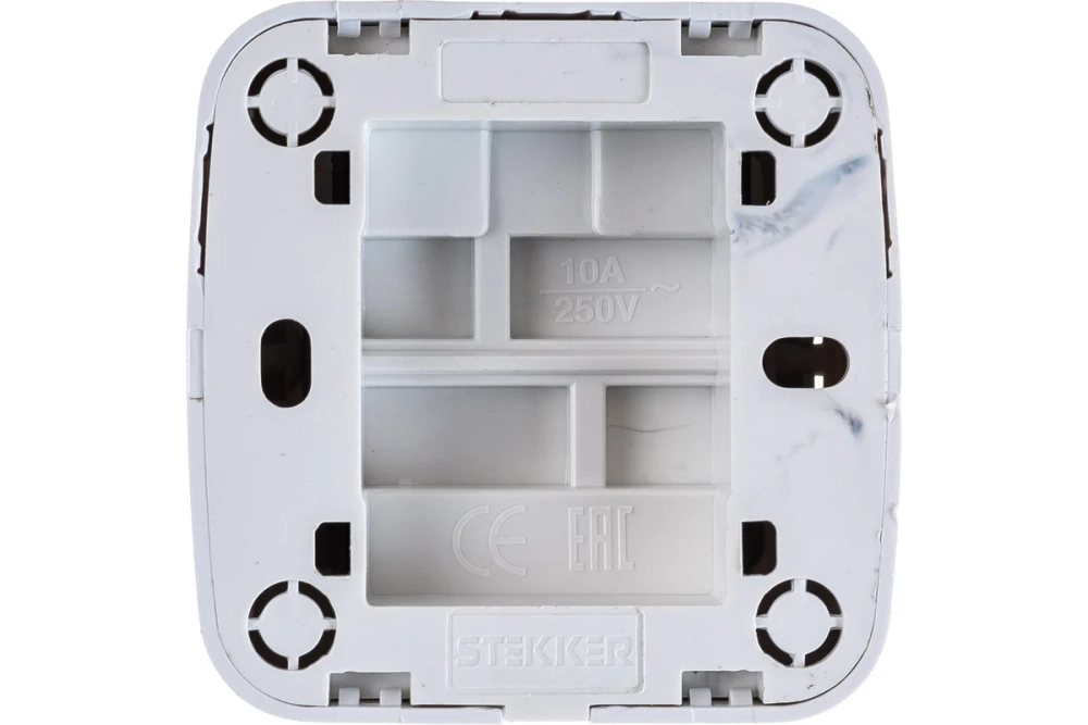 Двухклавишный выключатель STEKKER открытой установки 250В 10А с подсветкой Basic PSW10-32-20 39030