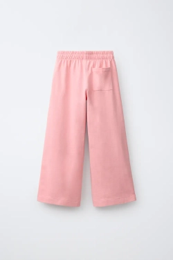 ZARA ПЛОТНЫЕ БРЮКИ WIDE LEG, РОЗОВЫЙ