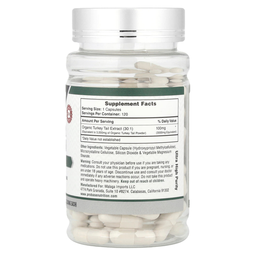 Probase Nutrition, Индейка, гриб, 100 мг, 120 капсул