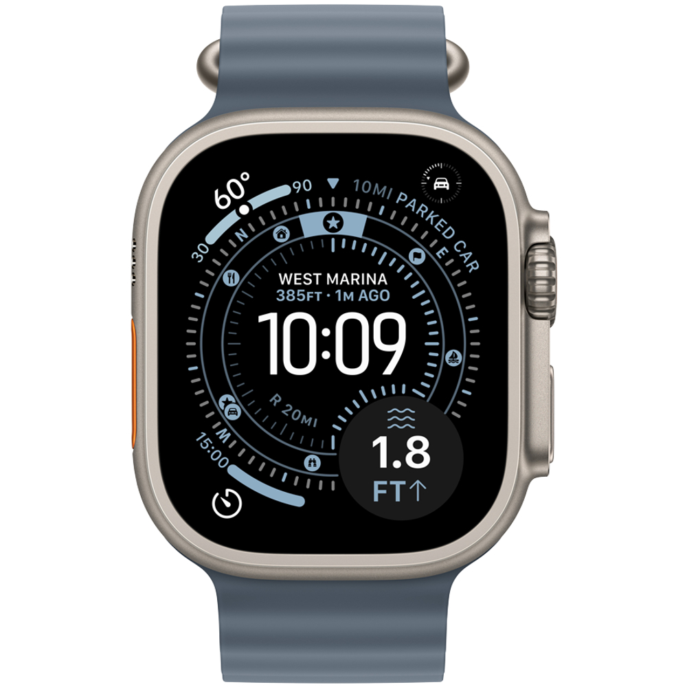 Apple Watch Ultra 3 GPS + Cellular 49mm Natural Titanium Case with Anchor Blue Ocean Band,Model A3281