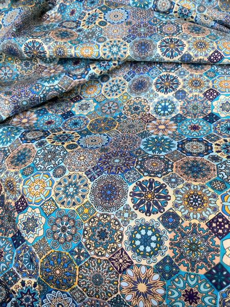 МОЗАИКА БИРЮЗА 100% , хлопок David Textiles 5