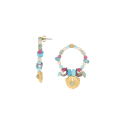 Серьги Franck Herval, Summer, с ракушками, нефритом, жемчугом, бирюзой и кристаллом, FH26.1-12-70294