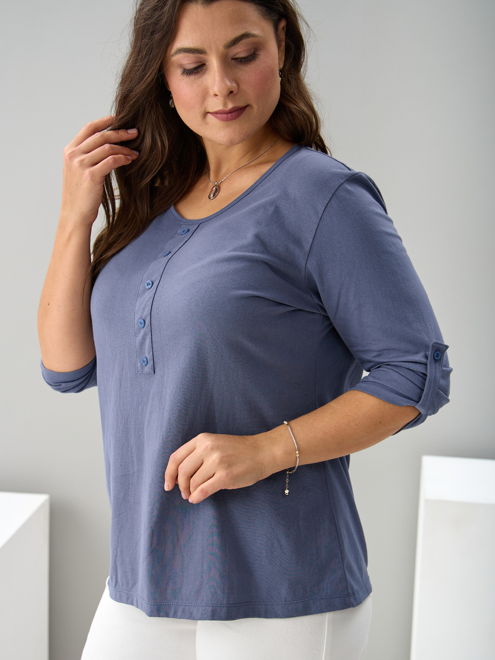 Лонгслив ЛНк-005/серофиолетовый