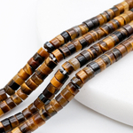 Тигровый глаз бусины, размер около 4*2 мм, цена за 37-38 шт (1/4 нити)