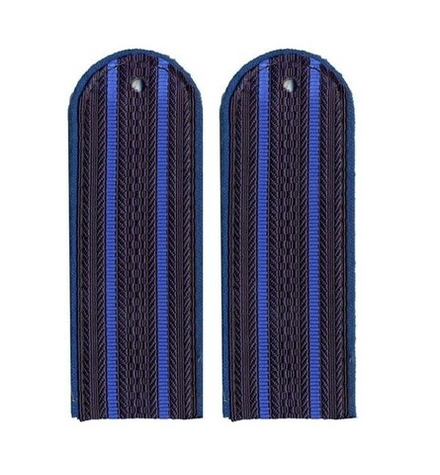 Погоны Юстиция темно-синие 2 васильковых просвета