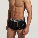 Мужские трусы хипсы набор 2 в 1 черные Bikkembergs BKK1UTR06BI1111