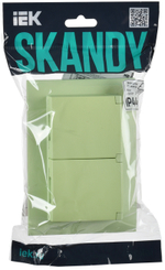 SKANDY Розетка 2-местная и крышкой 16А в сборе IP44 SK-R12G мятный IEK