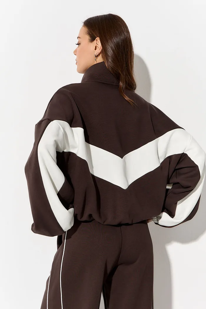 Олимпийка колор-блок "Âme Sirène" шоколадного цвета