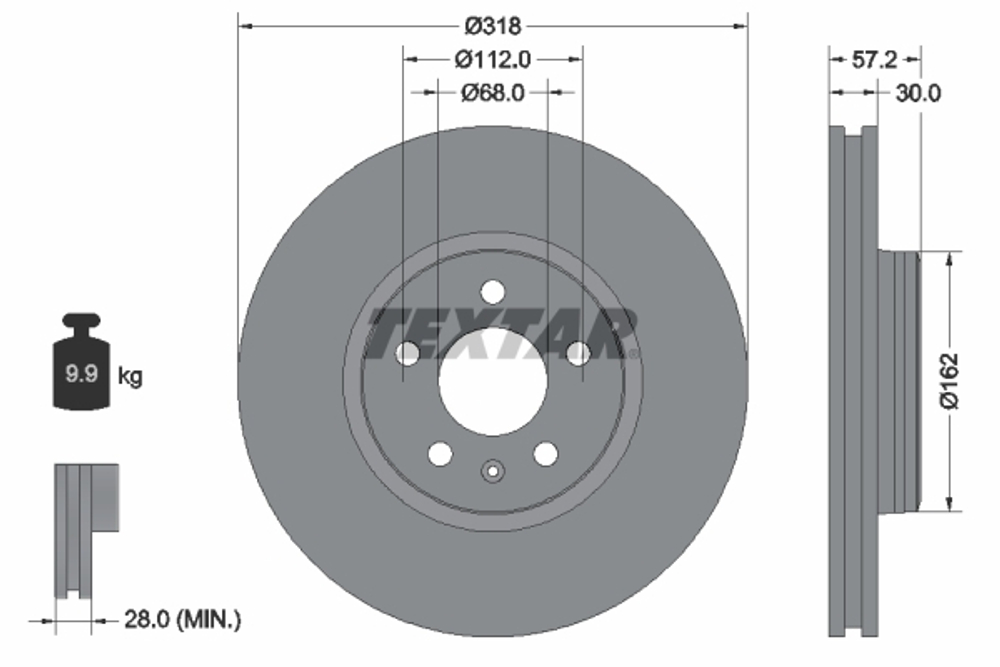 TEXTAR - 92282705-TET - Brake Disc