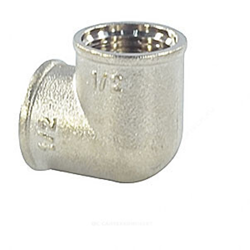 Угольник латунь никель Ду 15 (1/2") ВР/ВР VALFEX VF.090.N.012