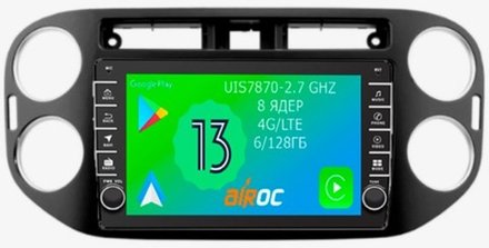 Магнитола для Volkswagen Tiguan 2007-2017 (черный) - Airoc AB-3704B (кнопки и крутилки), Android 13, TS20, 6/128Гб, SIM-слот, CarPlay