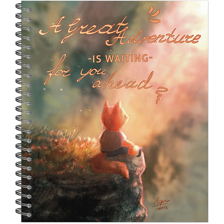 Тетрадь общая 48 листов на металлическом гребне "Лисёнок-Путешественник"