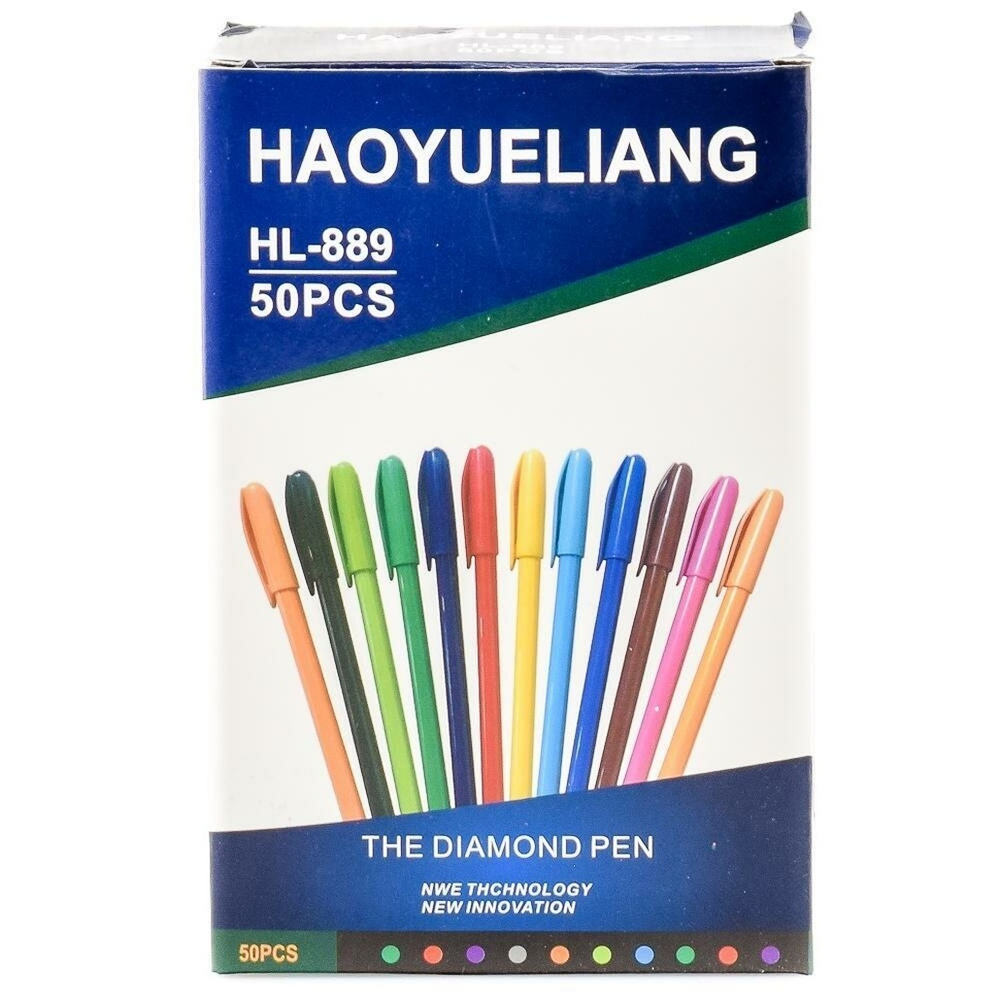 Ручка масляная 0,7мм, 10 цветов микс, пантон