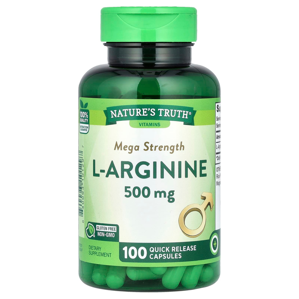 Nature's Truth, L-аргинин, 500 мг, 100 капсул быстрого действия