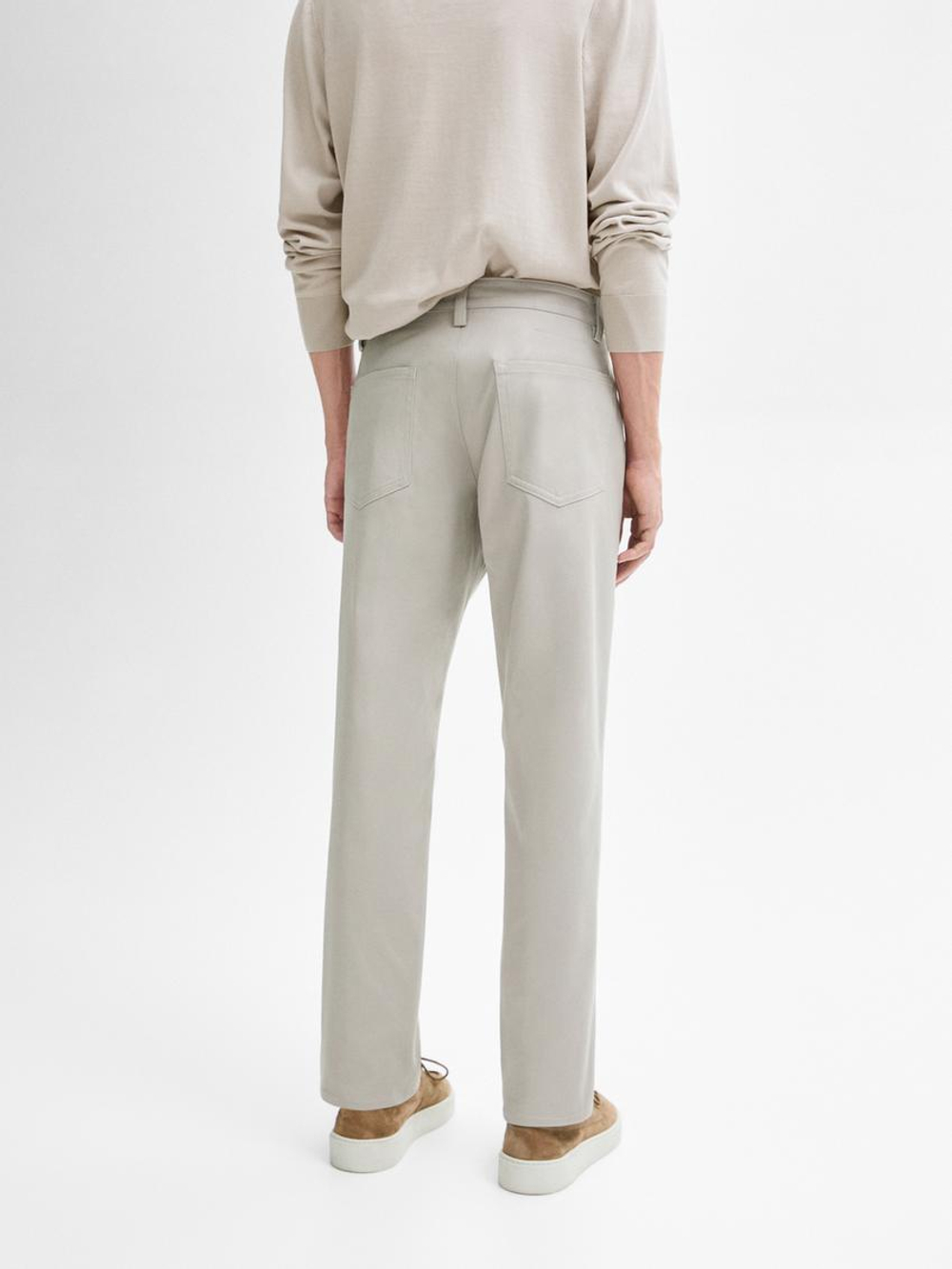 Massimo Dutti Зауженные джинсовые брюки из смесового хлопка, бежевый