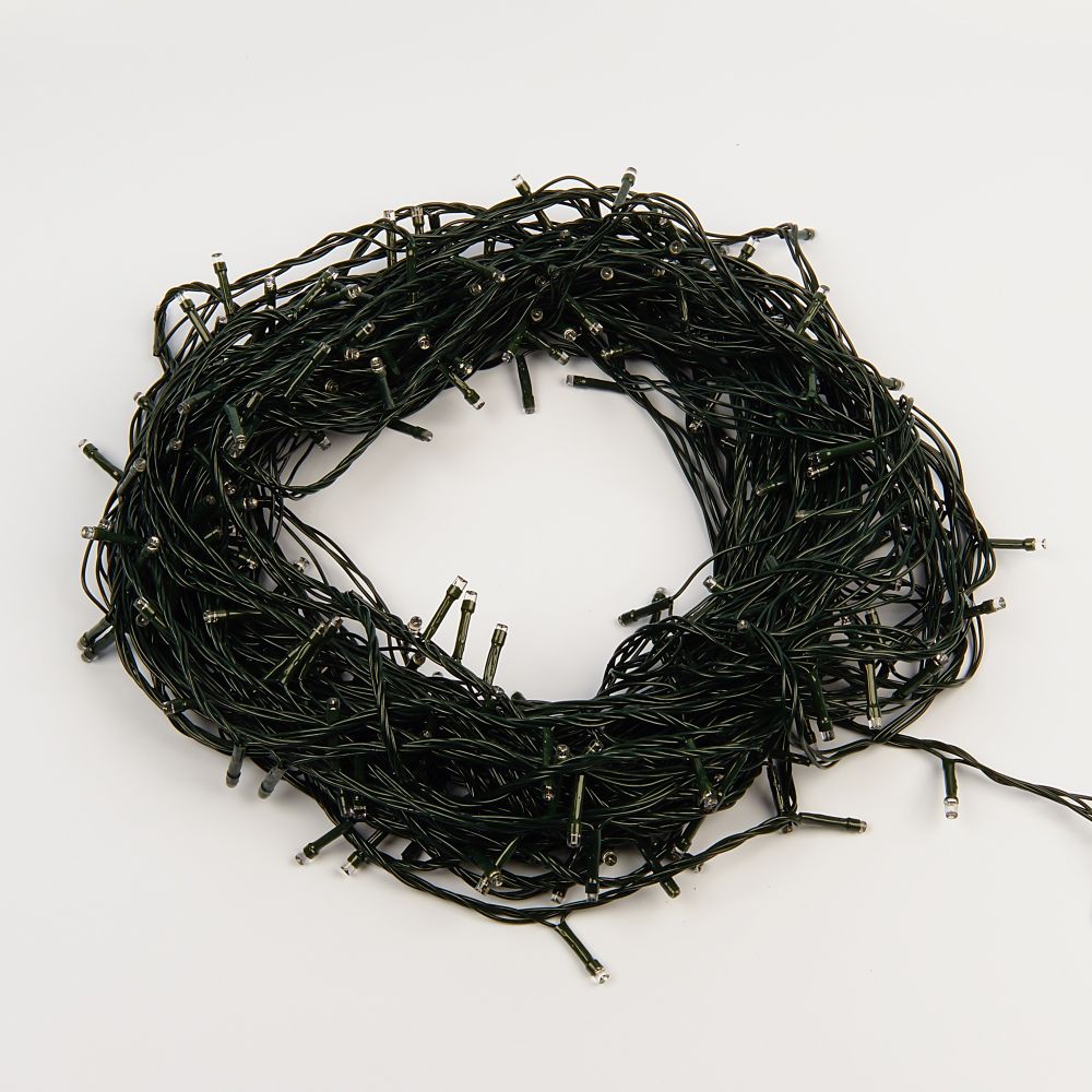 ULD-S5000-500-DGA WHITE IP20 Гирлянда светодиодная. 50м. 500 светодиодов. Белый свет. Провод зеленый. ТМ Uniel