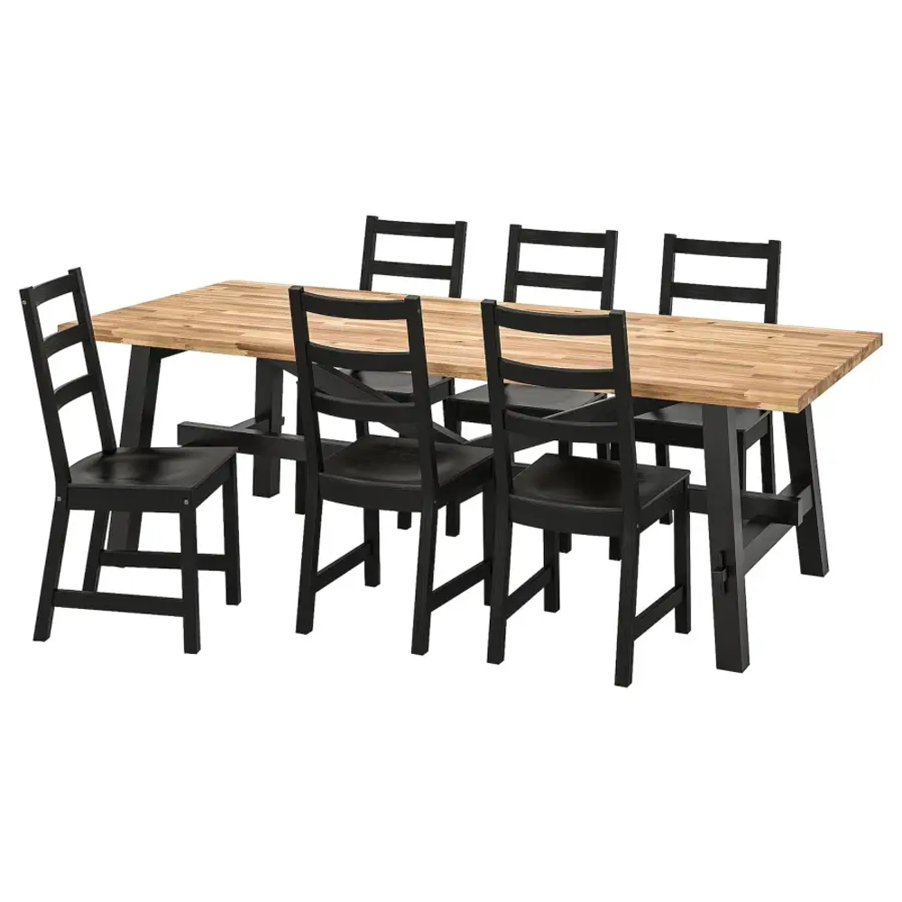 Обеденный набор - SKOGSTA/NORDVIKEN IKEA/ СКОГСТА/ НОРДВИКЕН ИКЕА, 235х100х74 см, черный