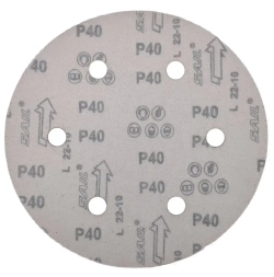 Шлифовальные круги 225 мм на липучке 10шт Р40, 6 отверстий / шлифовальные диски 225 для жирафа