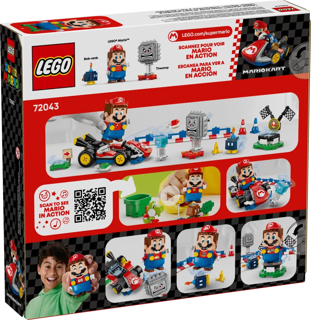 Конструктор LEGO Super Mario 72043 Mario Kart Интерактивный конструктор и стандартный картинг