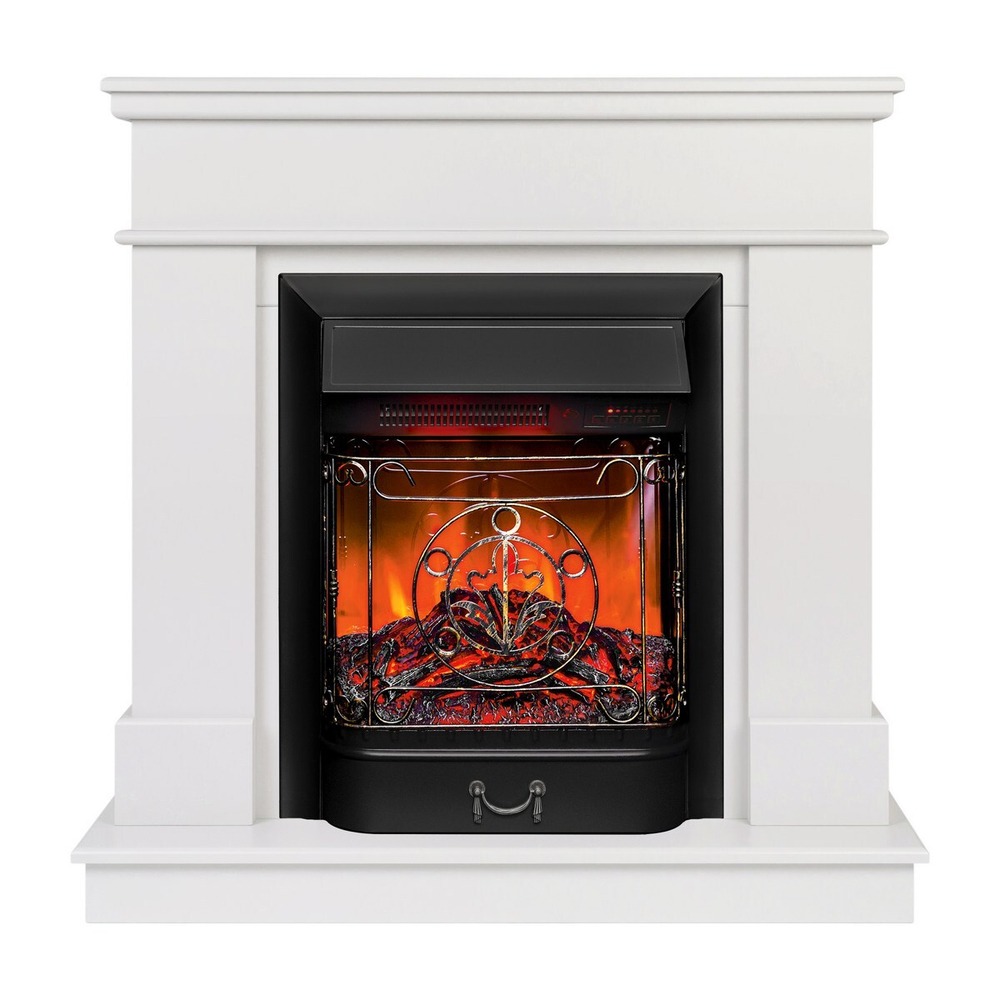 Электрокамин RealFlame Selena STD WT молочный с очагом Majestic Lux Black RC