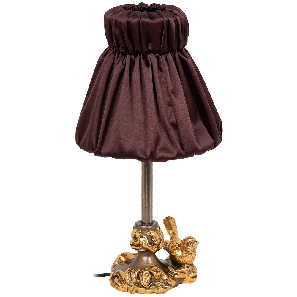 Настольная лампа Белла Бронза с абажуром Адель Шоколад