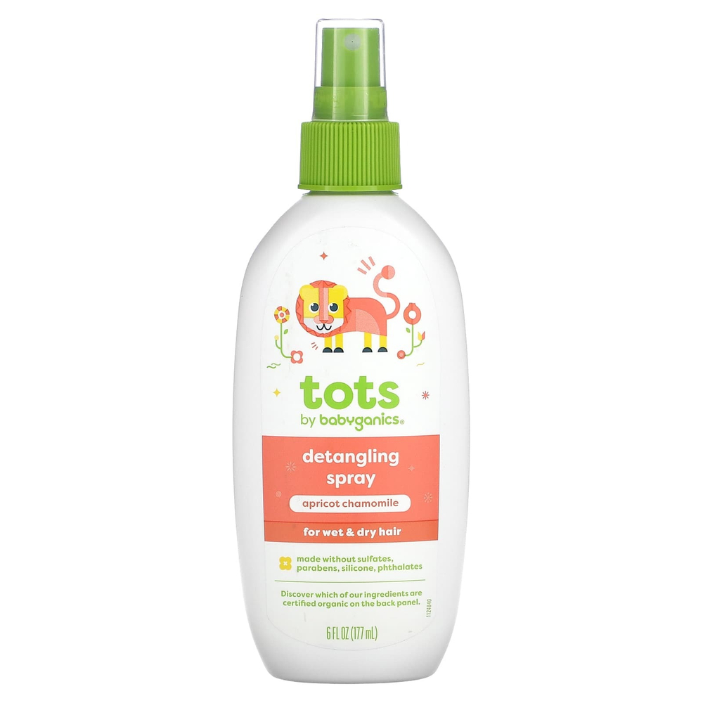 Babyganics, Tots, спрей для распутывания волос, абрикос и ромашка, 177 мл (6 жидк. унц.)