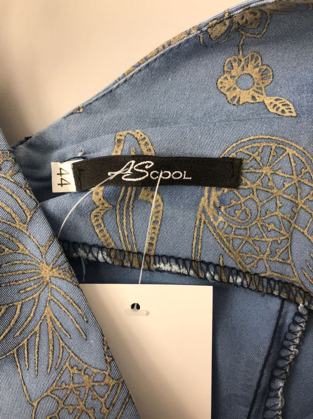 Платье AScool голубое "с цветами" 44 размер, новое