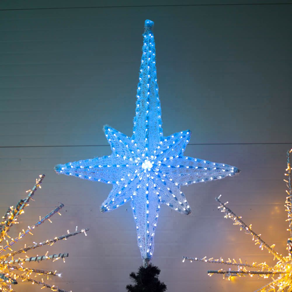 Макушка - звезда на елку «Роза Ветров RGB» с эффектом перемены цвета