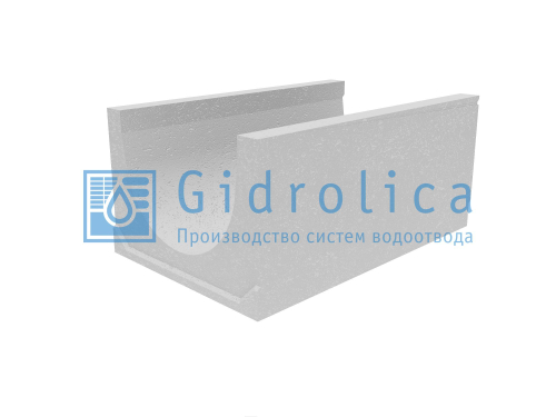 Лоток водоотводный бетонный коробчатый, с толщиной стенки 70 мм., без уклона (DN500мм), серия КU 100.65, класс нагрузки C250, Gidrolica, Россия