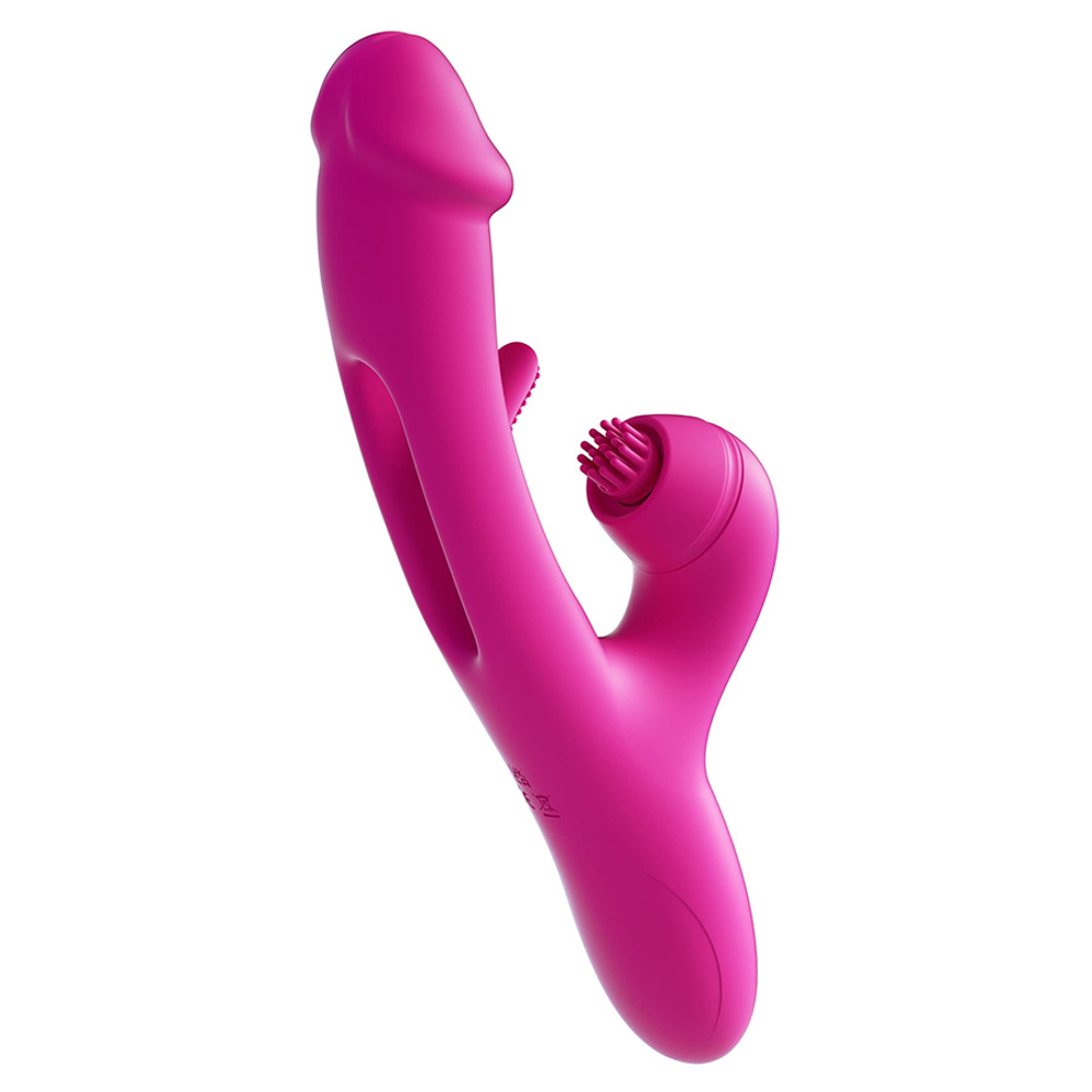 Розовый вибратор-кролик 26,5см с воздушно-волновой стимуляцией Amovibe G Spot Ultra Flapping Rabbit Vibrator Pink