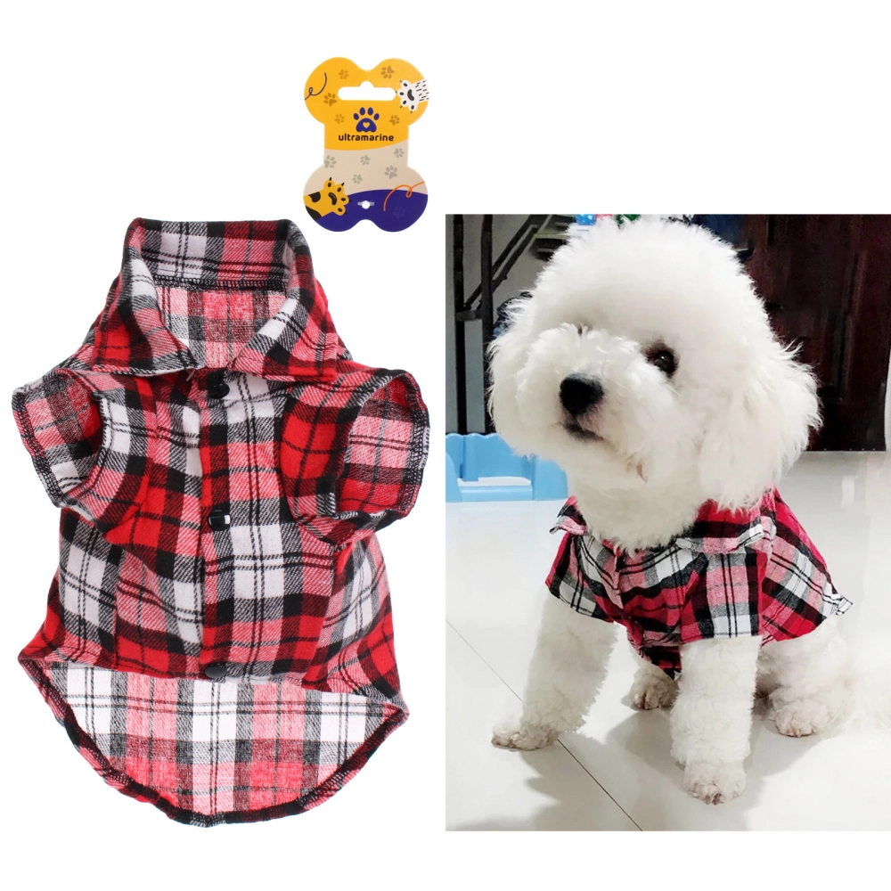 Кофта - рубашка фланелевая для мелких пород собак и кошек «BRO Style», цвет красный, р L