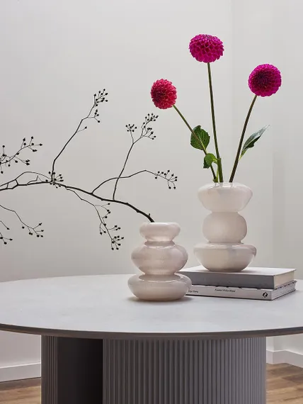 Ваза riverstone, 20 см, жемчужно-серая