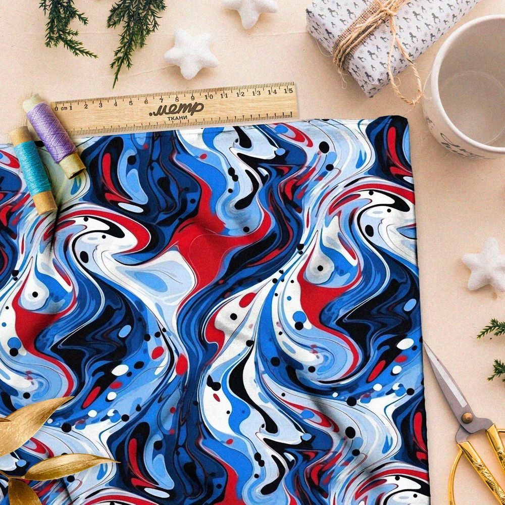 Ткань премиум бифлекс космические пятна