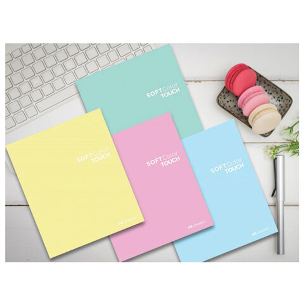 Тетрадь А5 48 л., ПЗБМ, скоба, клетка, Soft Touch, брайль 3D, "СофтКолорТач" (розовый), 028862