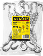 STAYER DIN 1480 М10, талреп крюк-крюк, 6 шт (30525-10)