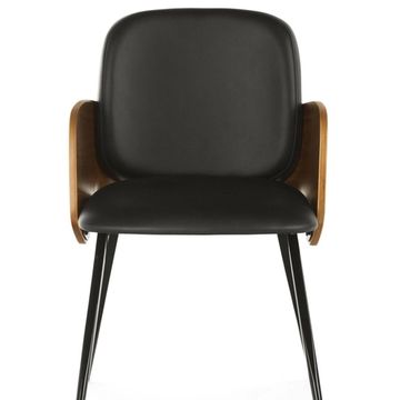 Обеденный стул Isla черная экокожа, металл, дерево